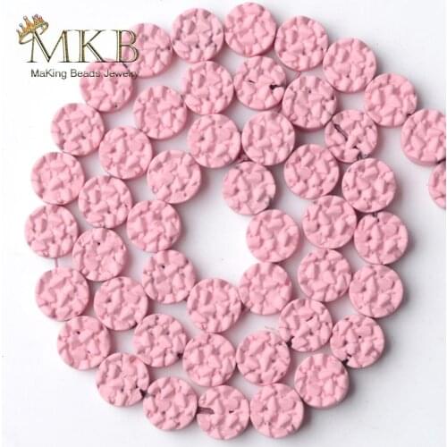 8mm Pink Hematite Stone Natural Stone Matte Rubber Round Beads For Jewelry Making Spacer Loose Beads Diy Bracelet Jewellery 15"