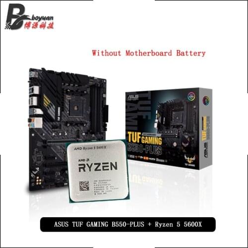 AMD Ryzen 5 5600X R5 5600X CPU + ASUS TUF GAMING B550 PLUS ATX Motherboard Suit Socket AM4 All new but without cooler
