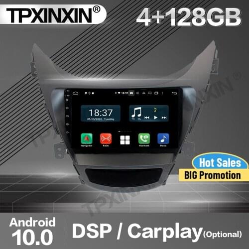 4+128G Carplay Car Radio 2 Din Stereo Receiver Android 10 For Hyundai Elantra 2011 2012 2013 GPS Player Audio Recorder Head Unit