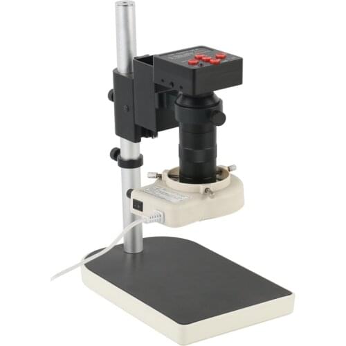 38MP 1080P 2K 60FPS TF Video Recorder Digital Industrial Video Microscope Camera + 56 LED Ring Light + 100x C Mount Lens