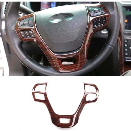 For Ford Explorer 2016 2017 2018 Car Steering Wheel Decoration Bezel Cover Trim Interior Auto Car Styling 2 Colors