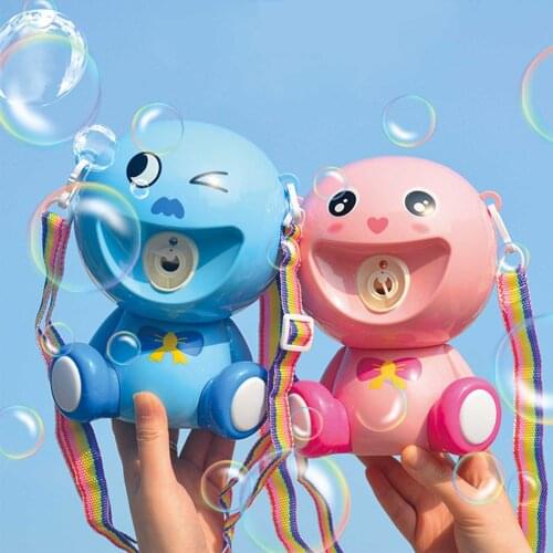 Kids Electric Bubble Machine Cartoon Animals Bubble Blower Light Music Summer Outdoor Garden Beach Seaside Fun Toys For Children