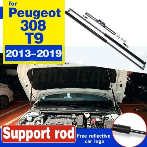 For Peugeot 308 T9 2013-2019 Car Bonnet Hood Support Hydraulic Rod Strut Bars Lift Spring Shock Bracket Car-styling