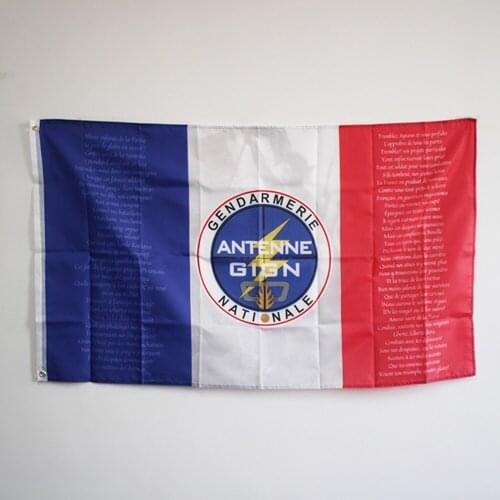 France Flag The National Anthem Of Marseille The Coat Of Arms Of Antene Gign National Gendarmerie 100D Polyester 3x5FT 90x150cm