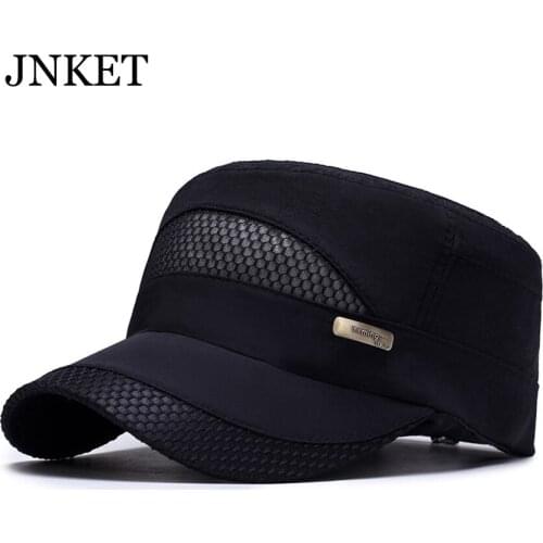 JNKET Summer Men Quick-drying Flat Cap Mesh Hat Army Cap Casual Sunhat Outdoor Sports Cap Adjustable Hat Casquette