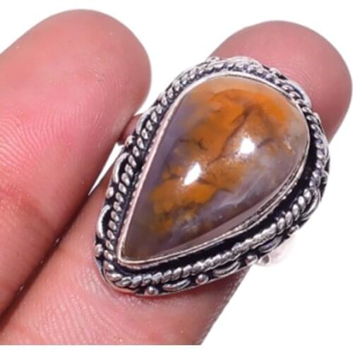 Jaspers Ring Silver Overlay over Copper, USA Size 7.5 , FRR0086