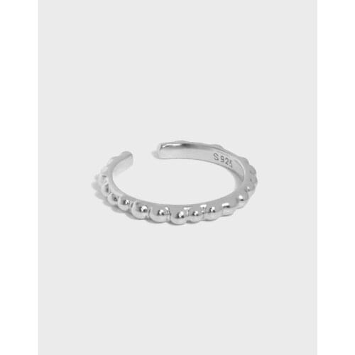 Real 925 Sterling Silver Beads Rings For Women Finger Accessories, Minimalist Gold Color Adjustable Ring Woman Fine Jewelry 2021