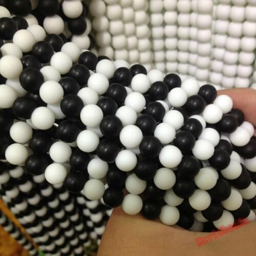 5A Quality Black White Frost Dull Polish Matte Onyx Agat Round natural Stone Beads 16" Strand 8 10 12MM For Jewelry Making