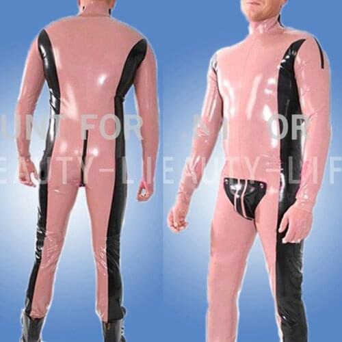 Latex Fetish Catsuit Zentai Sexy Tight Leggings detachable covers for Penis hole codpiece men Plus Size Customizaion snaps