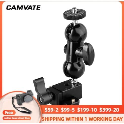 CAMVATE 360° Mini Ball Head & SWAT Rail Clamp & NATO Safety Rail For Monitors/Viewfinders/Digital Recorders/LCD Light Mounting
