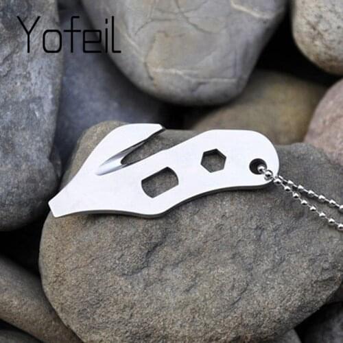 5 in 1 Outdoor Gadgets EDC Multifunction Portable Survival Kit Camping Knife Cutting Tools Rope Lanyards Opener Rope Cutter