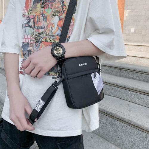 Fashion Men Shoulder Bag Handbag 2021 Mini Crossbody Pouch Nylon Phone Pouch Cool Girl Messenger Bag Short Travel Bags