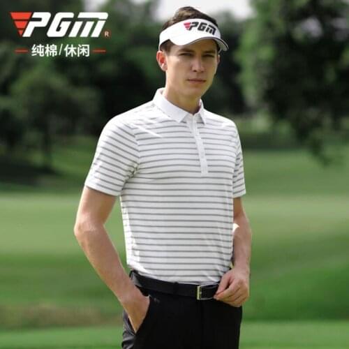 PGM Golf Men Short Sleeve T-Shirts Summer Clothing Match Ball Suit Mens Polo Shirt Quick Drying Breathable YF324 Wholesale