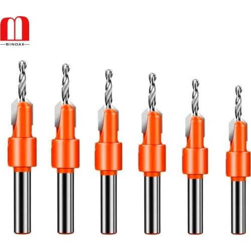 BINOAX 8MM Shank Countersink Drill Bit Router Bit 2.8/3/3.2/3.5/4 x8