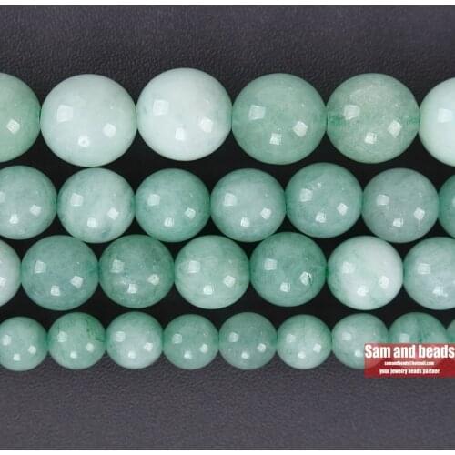 Natural Stone Green Angelite Round Loose Beads For Jewelry Making DIY Bracelets Necklace 15'' 4/6/8/10/12mm