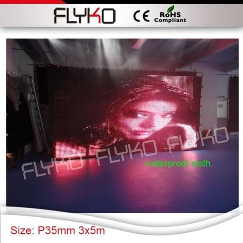 New hot led display!!P35mm waterproof cloth new led lighting sexy video stage effect 3x5m led curtain rgb pixel led
