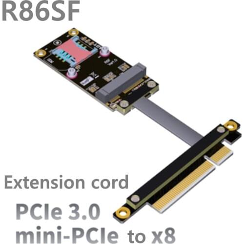 PCIe x8 extension cord is transferred to the mini PCIe wireless card mpcie cable PCIe3.0x1 gen3 8G/bps High speed transmission
