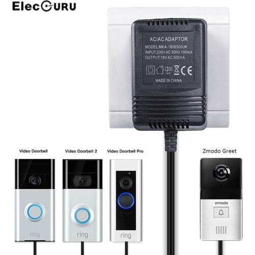 Power Supply Adapter Transformer For Zmodo Greet/Ring Video Doorbell/Video Doorbell 2/Video Doorbell Pro 18V 6M Power Cable