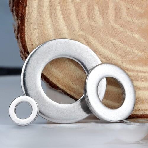 Flat Plain Round Washer Flat Gasket Sealing Ring 304 Stainless Steel M1.6 M2 M3 M4 M5 M6 M8 M10 M12 M14 M16 M18 M20 M22 M24