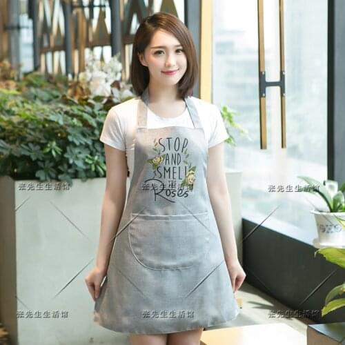 Work clothes apron household kitchen waterproof and oil-proof Korean logo gown fashion men and women custom cooking printing
