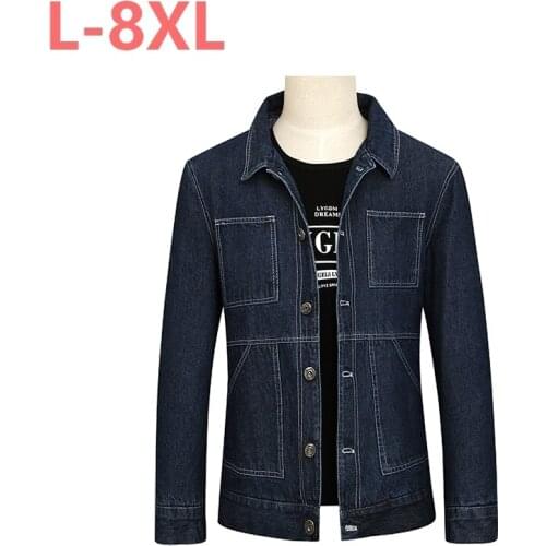 Plus size 10XL 9XL 8XL 6XL 5XL 4XL New Spring Autumn Men Coat Short Denim Jacket Overcoat Slim Jeans Motorcycle High Quality