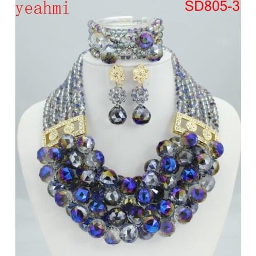 Luxury Dubai Gold Beaded Bold Statement Necklace Set Nigerian Wedding African Beads Jewelry Set Accessory Free Shipping