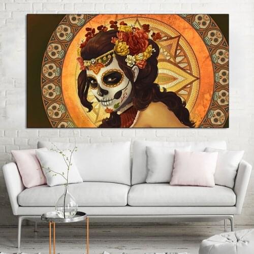 Nordic Portrait Posters And Prints Day of the Dead Marionette Pictures Canvas Paintings Wall Art For Home Living Room Decor