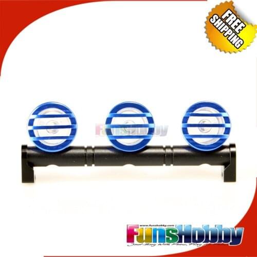 1/10 Trucks Scaled Universal Light Kit LED w/ 3PCS Blue Aluminum Mount Set for Crawler #FH31050