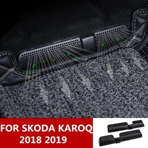 For SKODA KAROQ 2018 2019 Under Seat Air Vent Outlet Conditioning Protective Cove Interior decoration Auto Accessories