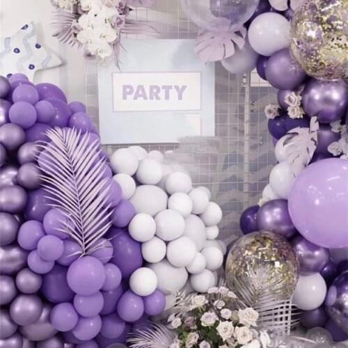 12pcs/lot 10"5" Purple Colors Balloon Pure Latex Inflatable Macaron Balloon For Home Wedding Party Decoration Bachelorette Party