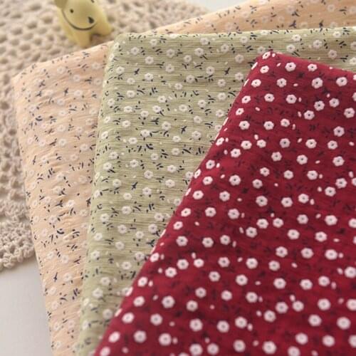 High quality slub dark textured silk cotton tissu Floret printing fabric dress shirt shirt baby clothes patchwork