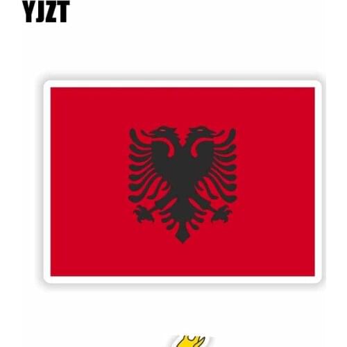 YJZT 12CM*8.5CM Funny Styling Albania Flag Decal Reflective Car Sticker 6-1739