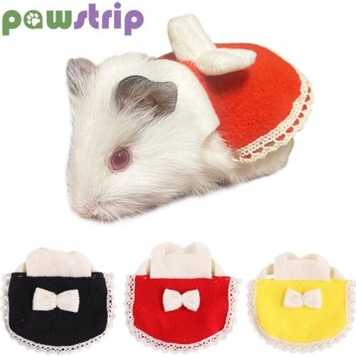 Hamster Vest Cute Small Animal Clothes Fashion Chinchilla Ferret Dress bow Lace flannel Hamster clothes Small Animals Supplies