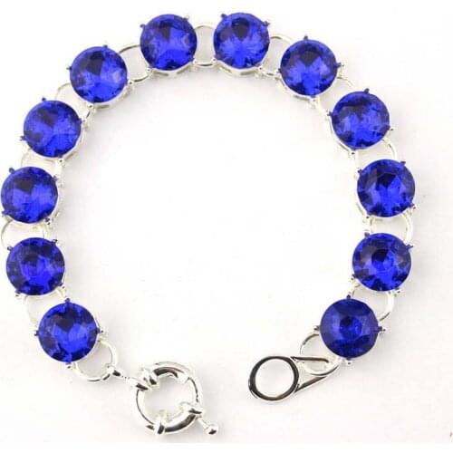 ZWPON Fashion 12 Dot Round Glass Crystal Bracelet Tennis Bracelets Dot Bangles for Woman 10*10mm Bracelet Jewelry Wholesale