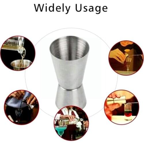 1 Pcs 25/50ml Steel Cocktail Shaker Measure Cup Dual Spirit Jigger Cup Bar Drink Gadget Measure Measuring Kitchen Shot Q8C7
