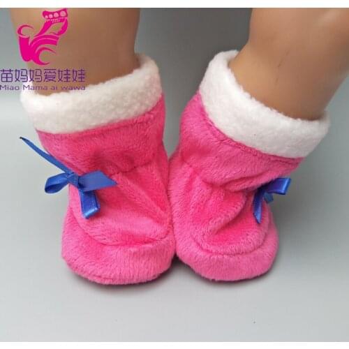 18 inch baby doll shoes for 18" 43cm baby doll winter fur boots accessory children girl Christmas gifts