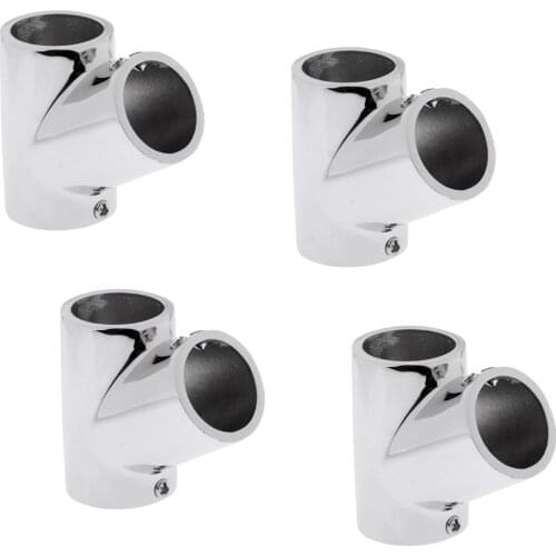 4 Pack Heavy Duty 316 SS Boat Hand Rail Fitting- 60 Degree T/Tee for 7/8inch 22mm Tube Pipes, Mirror Polished