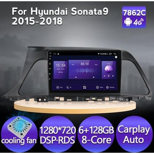 6G 128G Fan Android 11 BT DSP Car Radio Video Multimedia Player Navigation GPS For Hyundai Sonata 7 LF 2014 - 2017 2 DIN No dvd