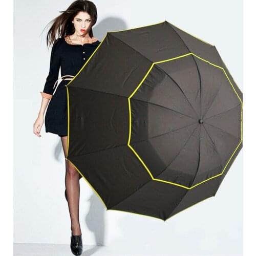 130cm Big High Quality Umbrella Men Rain Woman Windproof Large Paraguas Male Women Sun 3 Floding Big Umbrella Outdoor Parapluie