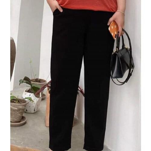Large Plus Size Loose Autumn pencil pants Fat Female Girls Casual Slim Summer Pants Women Long Pants High Rise Warm Trousers