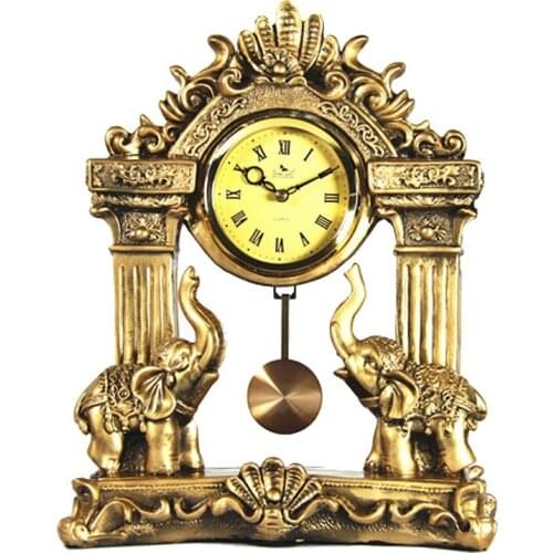 Jishi clock European style double crystal quartz clock living room wine cabinet TV cabinet study auspicious decoration