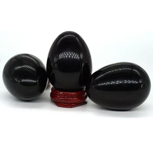 Black Obsidian Egg Sphere Natural Gemstone Healing Crystal Specimen Rock Stone 1pc