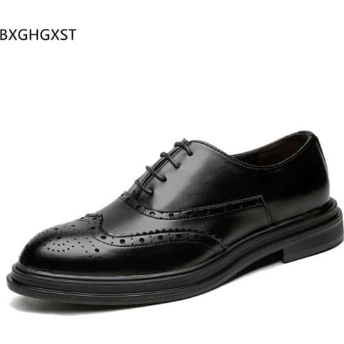 Black Business Shoes Men Oxford Suit Shoes for Men Office 2021 Luxury Designer Brogue Shoes Man Zapatos De Vestir De Los Hombres