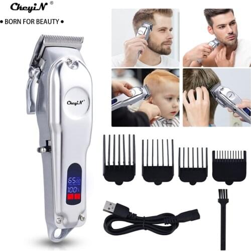 Ckeyin Professional Hair Clippers for Men Cordless Hair Cutting Kit Led Display Electric Hair Trimmer Shaver Usb Rechargeable