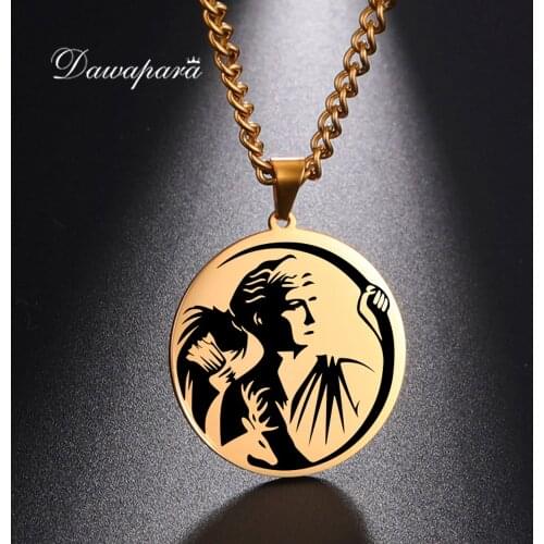 Dawapara Goddess of The Hunt and Archery Artemis Necklace Ancient Greek Mythology Stainless Steel Jewelry Archery Hunter Gifts