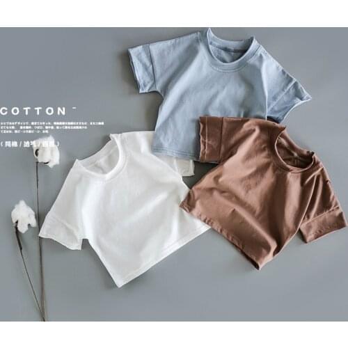 Soft Cotton Childrens Summer Fresh Fruit Short Sleeved T Shirts Baby Shoulder Sleeve Art Semi-Sleeved Shirts