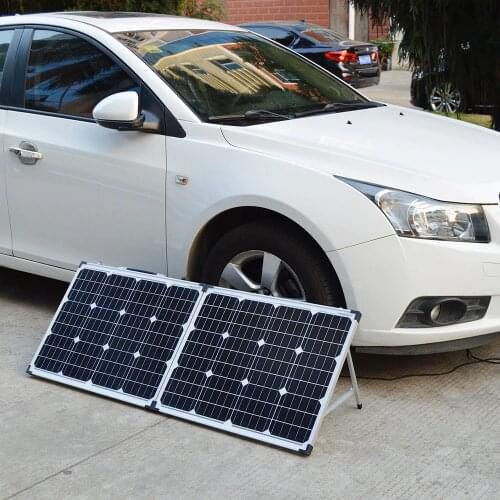 Dokio 100W Foldable Solar Panel China (2Pcs x 50W) 18V +10A 12V Controller Solar Battery Cell/Module/System Charger