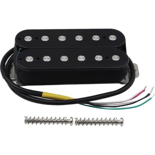 FLEOR Alnico 5 Electric Guitar Humbucker Pickup Double Coil High Output Bridge Pickup 52mm Black Guitar Parts