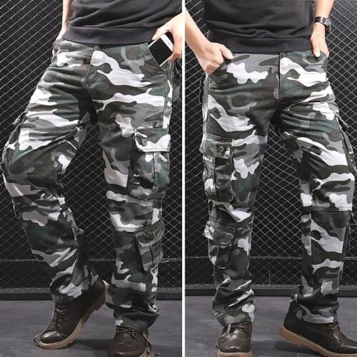 Camouflage Cargo Pants for Men Military Tactical Multi Pocket Joggers Men Pants Cotton Overalls Casual Trousers Size29-44 MY328