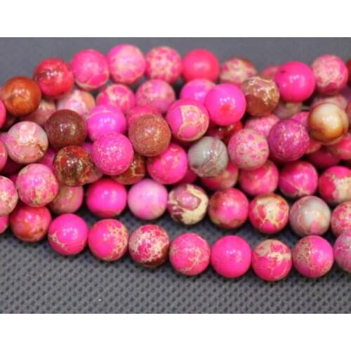 Kindgems, 10mm Pink Stone Necklace Beads, Sediment Slice Loose Beads Drilled Slab Women Fashion Accessories Jewelry Making